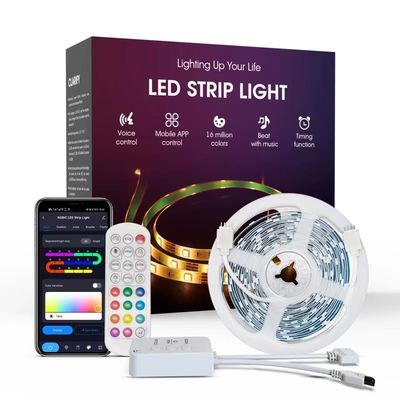 5m Smart LED Light Strip Remote Control Sinkronisasi Ke Musik Beralamat SMD5050 Dream Color