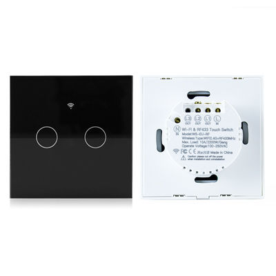 Amazon Alexa Dan Google Home Control Smart Wall Light Switch Layar Sentuh Kaca Tempered