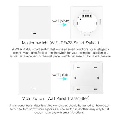 1 2 3 4 Gang Smart Light Push Button Switch Dengan Remote Tuya Remote Control Saklar Lampu Dinding Rumah