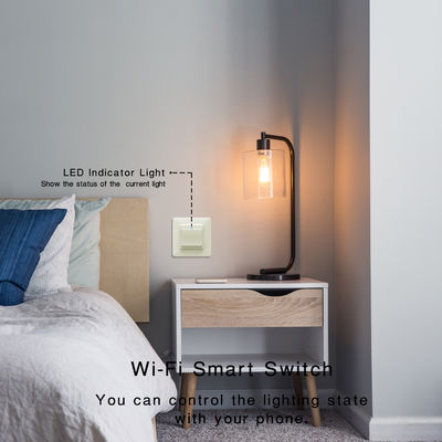 EU UK Standard Tuya Smart Life WiFi Light Switch 10A 1 Gang Light Switch Dengan Indikator LED