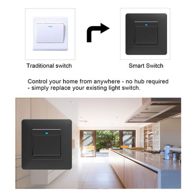 Tuya Light 1 Gang Push Button Smart Wifi Wall Switch OEM Kompatibel Dengan Alexa / Google Home