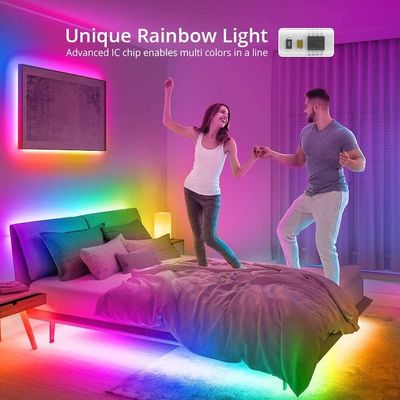 32.8ft RGB Smart LED Light Strip Music Sync Warna Mengubah Lampu Strip LED 7.2W / M