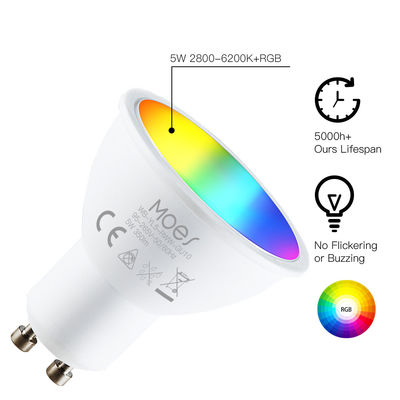 RGBW Wifi Bulb 5W GU10 Smart LED Light Bulbs Bekerja dengan Alexa Google Home