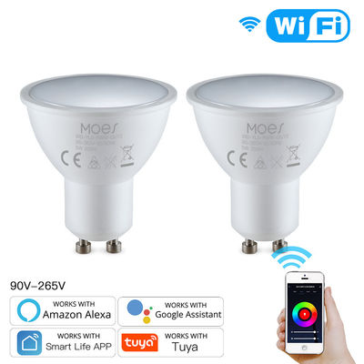 RGBW Wifi Bulb 5W GU10 Smart LED Light Bulbs Bekerja dengan Alexa Google Home