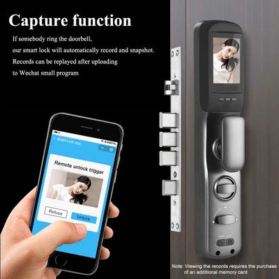 Kunci Pintu Wifi Cerdas Biometrik Tuya Tahan Air Dengan Fungsi Kamera