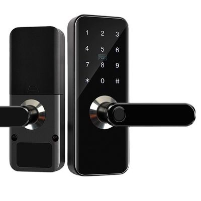 Keamanan Rumah Sidik Jari Smart Wifi Door Lock Keyless Entry Door Lock Dengan Keypad IC Card For